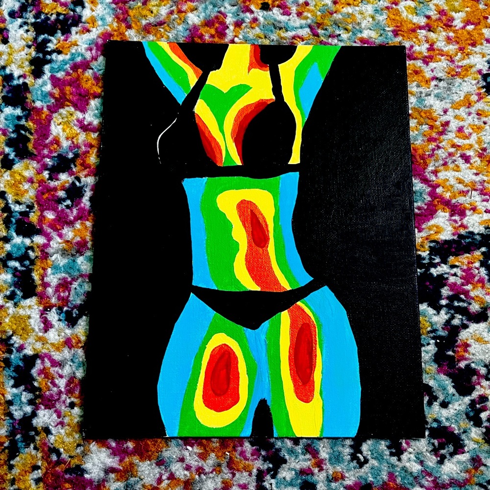 Heat vision painting on flat canvas